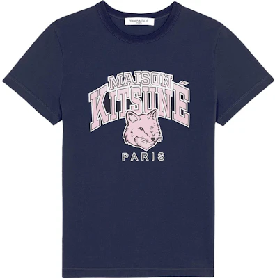 Maison Kitsune Letter Animal Graphic Short Sleeve T-Shirt Casual Style LW00104KJ0035-P480 Buy Maison Kitsune Letter Animal Graphic Short Sleeve T-Shirt Casual Style LW00104KJ0035-P480