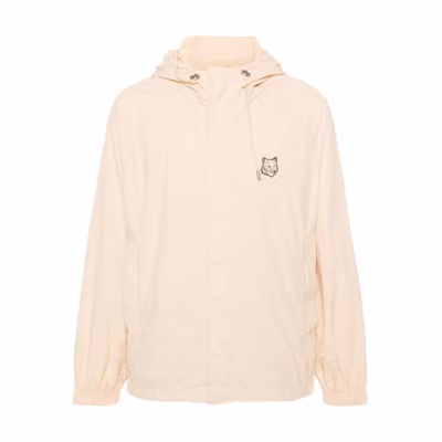 Maison Kitsune Solid Color Zip-Up Hoodie Jacket Beige MM02228WQ0072-P706