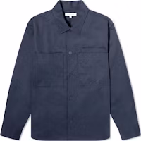 Maison Kitsune Solid Navy Loose Fit Button-Up Jacket. MM00401WW0078-P492 Maison Kitsune Solid Navy Loose Fit Button-Up Jacket. MM00401WW0078-P492