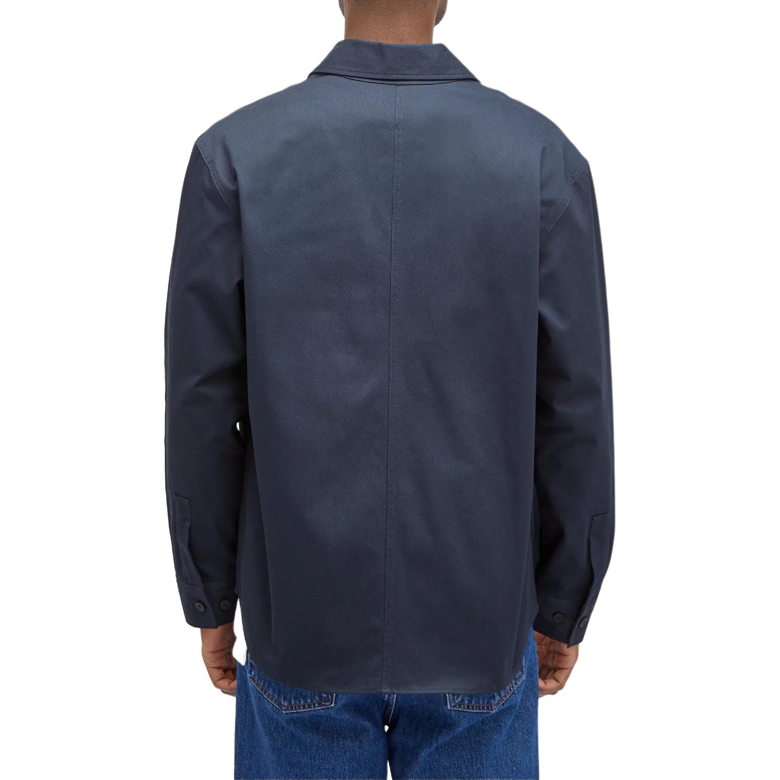 Shop Maison Kitsune Jaket Navy Longgar Kancing Depan. MM00401WW0078-P492