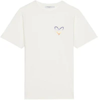 Maison Kitsune T-Shirt with Heart Fox Graphic Print Crew Neck Short Sleeve IM00142KJ0087-P101 Maison Kitsune T-Shirt with Heart Fox Graphic Print Crew Neck Short Sleeve IM00142KJ0087-P101