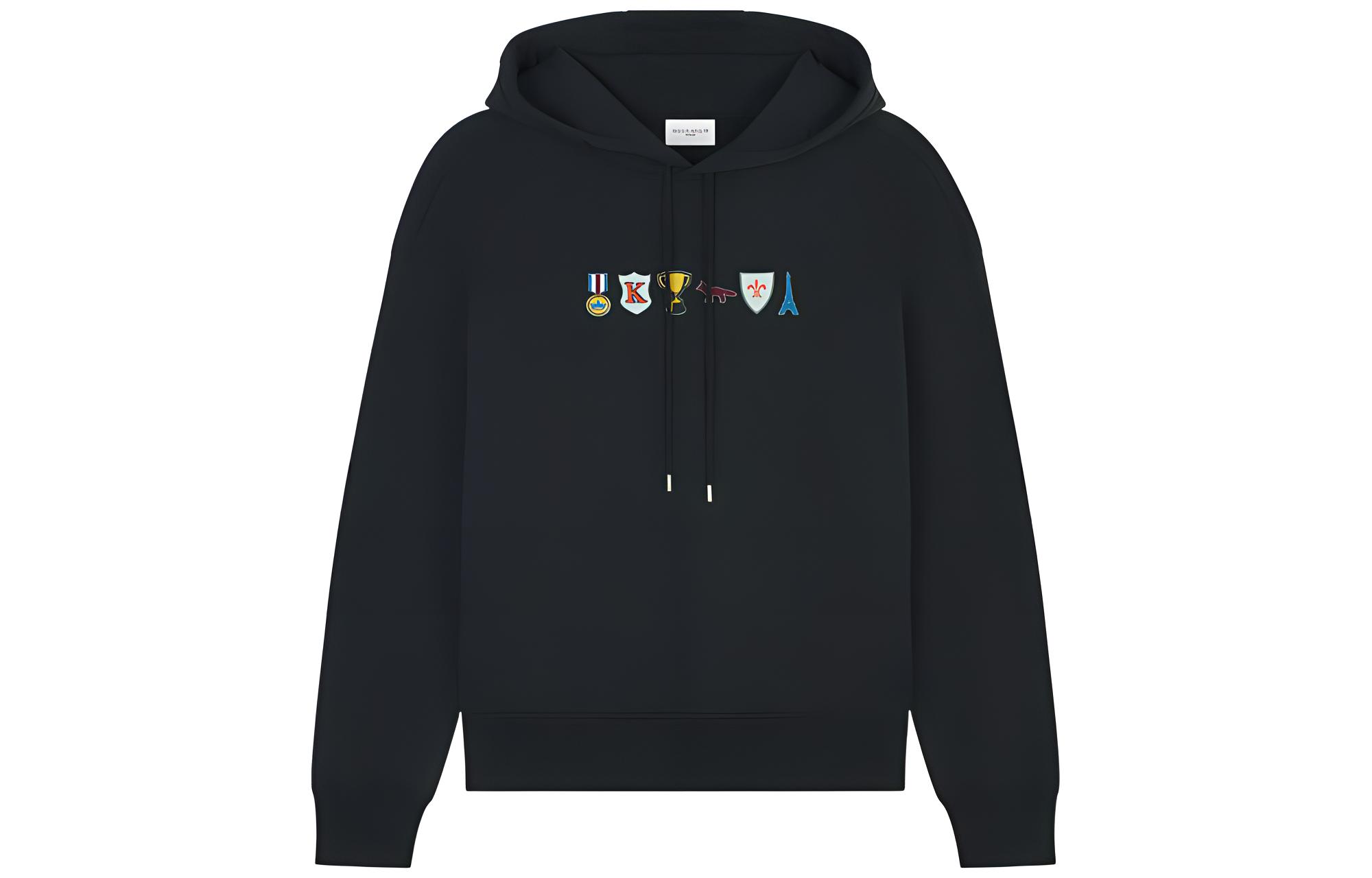 Maison Kitsune Badge Print Drawstring Hoodie Unisex LM00712KM0001-P199