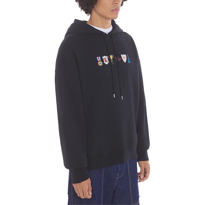 Shop Maison Kitsune 徽章印花連帽上衣 男女款 LM00712KM0001-P199