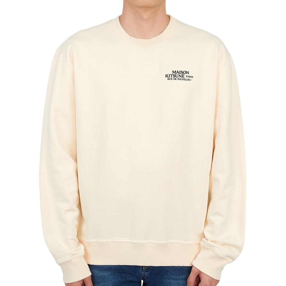 Maison Kitsune Beige Pullover Sweatshirt with Pointed Collar Long Sleeves FM00358KM0002P700