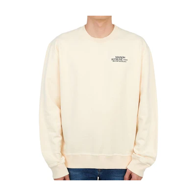 Maison Kitsune Beige Pullover Sweatshirt with Pointed Collar Long Sleeves FM00358KM0002P700