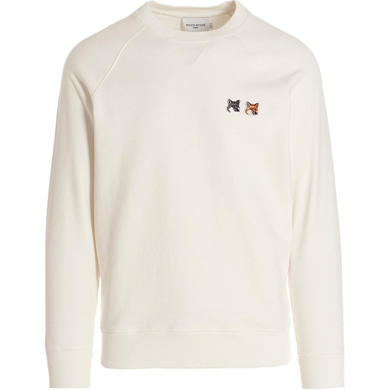 Maison Kitsune Beige Unisex Pullover Hoodie - Casual and Oversized DU00314KM0008-WH