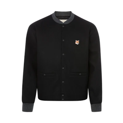 Maison Kitsune Black Casual Solid Drawstring Hem Zipper Hoodie Jacket JM02216WQ0010-P198
