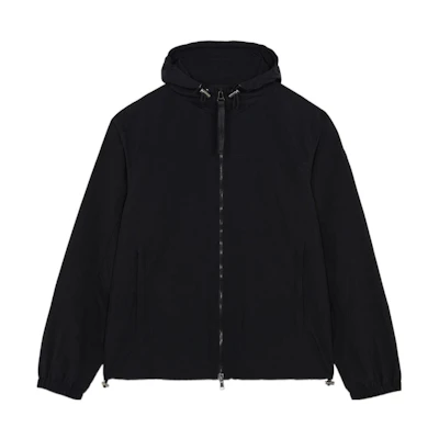 Maison Kitsune Black Corduroy Jacket with Cotton Fur Collar DM02213WT0005-BK