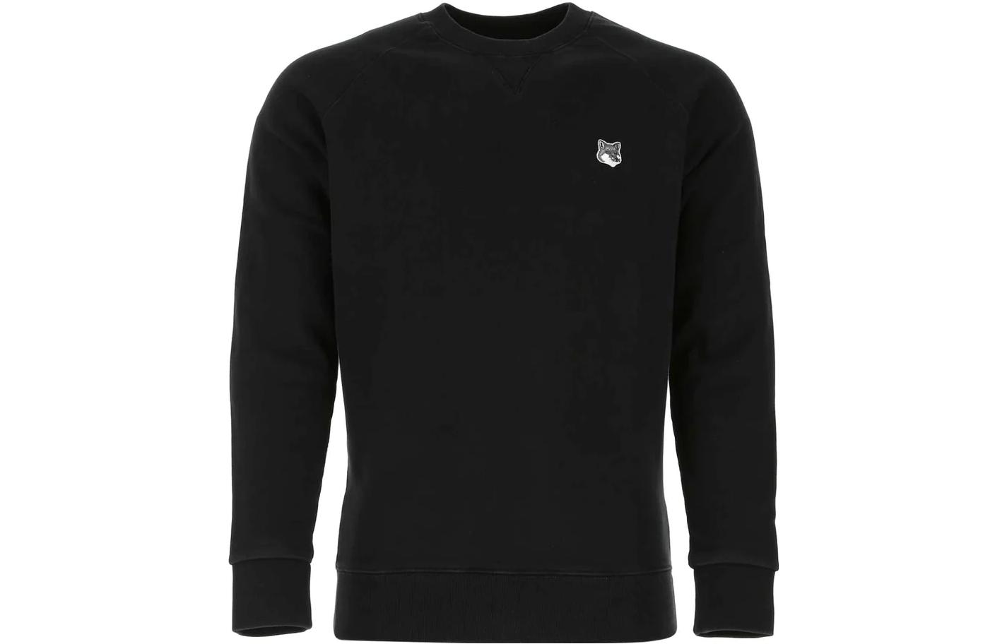 Maison Kitsune Black Logo Print Pullover Sweatshirt AM00300AT1503-BK