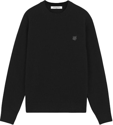 美松狐牌黑色狐狸标志宽松版型针织毛衣 FW24 NM00805KT1006-P199 Order 美松狐牌黑色狐狸标志宽松版型针织毛衣 FW24 NM00805KT1006-P199