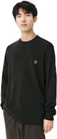 Shop 메종 키츠네 블랙 폭스 패치 오버사이즈 크루넥 니트 스웨터 FW24 NM00805KT1006-P199