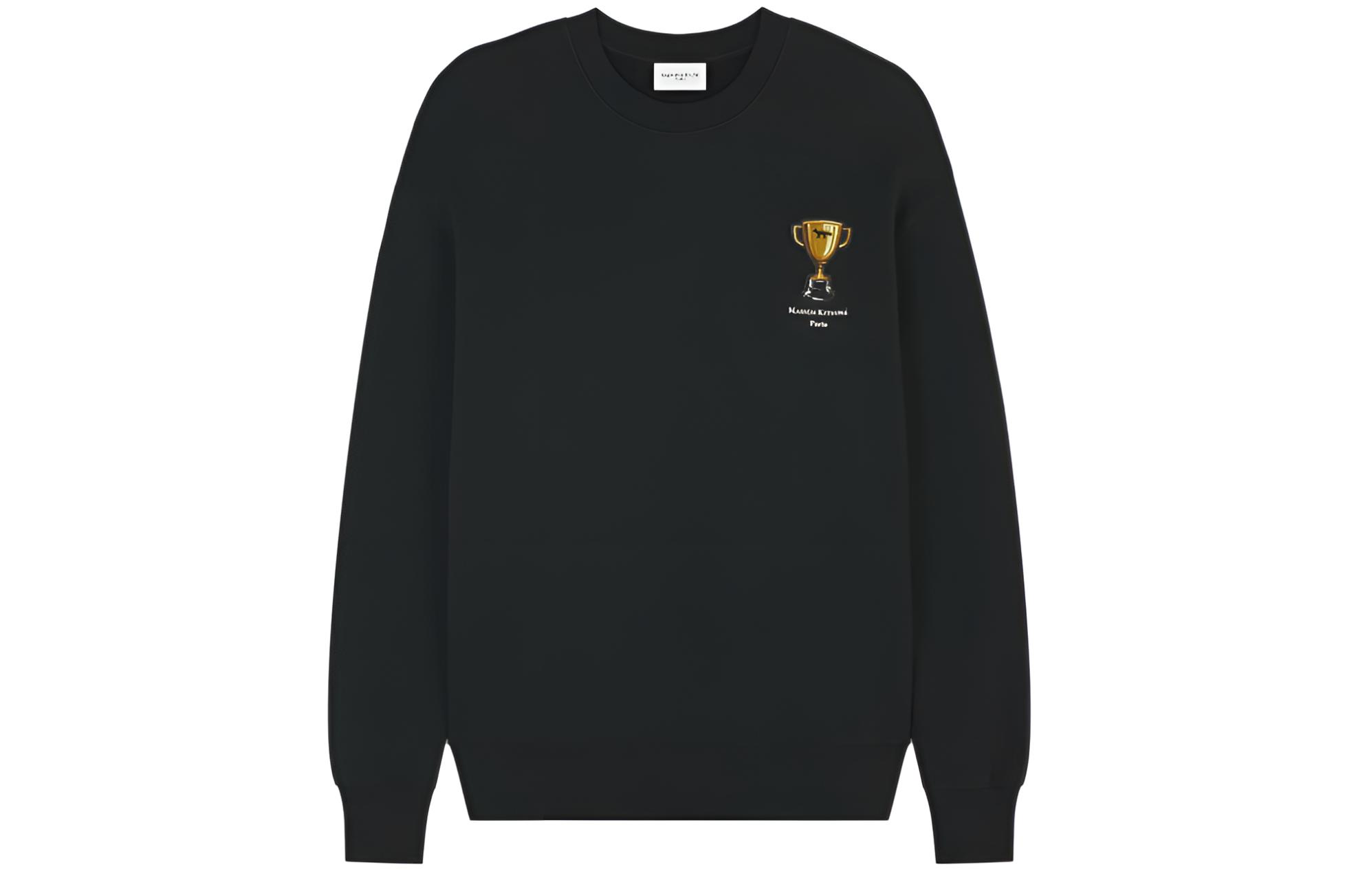 Maison Kitsune Black Logo Printed Crewneck Oversized Sweatshirt LM00312KM0307-P199