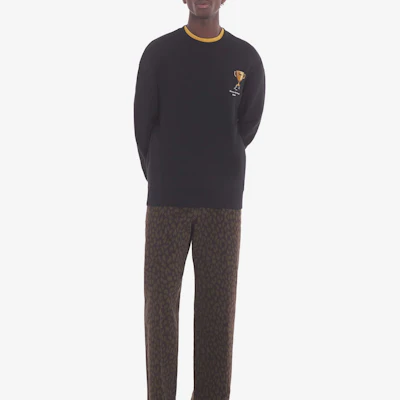 Maison Kitsune Black Logo Printed Crewneck Oversized Sweatshirt LM00312KM0307-P199 Shop Maison Kitsune Black Logo Printed Crewneck Oversized Sweatshirt LM00312KM0307-P199