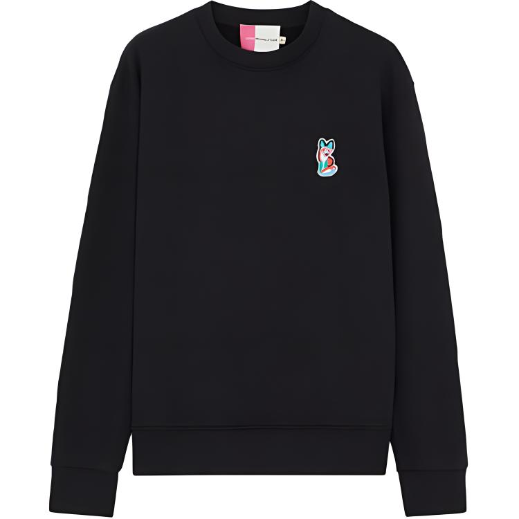 Maison Kitsune Black Loose Fit Crewneck Long Sleeve Sweatshirt with Pocket DM00105KJ0027-BK