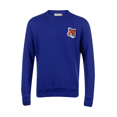 Maison Kitsune Blue Crewneck Pullover Sweatshirt AM00303KM0001-P480