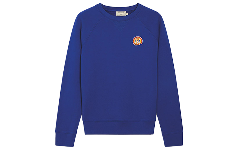 Maison Kitsune Blue Crewneck Sweatshirt with Logo Print Unisex LM00310KM0001-P462