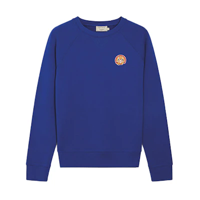Maison Kitsune Blue Crewneck Sweatshirt with Logo Print Unisex LM00310KM0001-P462