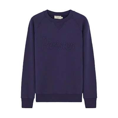Maison Kitsune Blue Hoodie with Animal Pattern Design LM00706KM0001-P419
