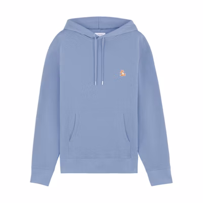 Maison Kitsune Blue Solid Kangaroo Pocket Hoodie IU00355KM0001DEEP
