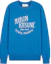 Order Maison Kitsune Blue Solid Color Crewneck Long Sleeve Sweatshirt LM00306KM0001-P462