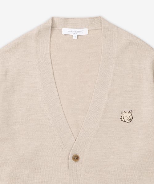 Lookbook Maison Kitsune Bold Fox Head Patch Regular Cardigan - Marble / MM00509KT10360134 MM00509KT10360134SS25