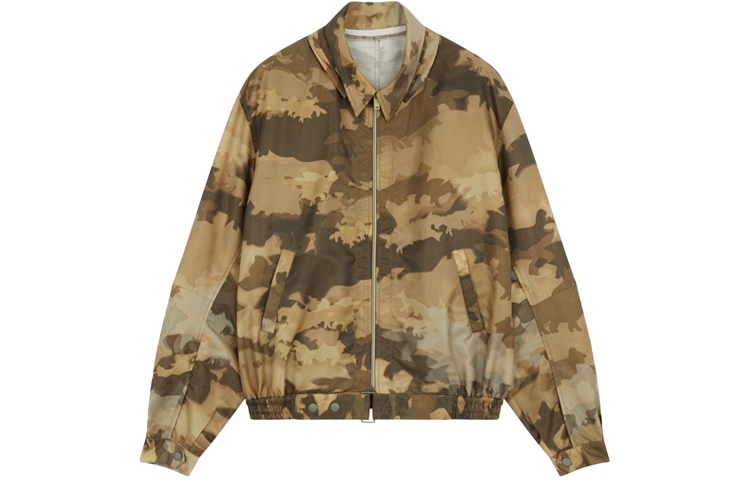 Order Maison Kitsune Jaket Camouflage Logo Print Drawstring Collar - Camo EM02216WQ4004-KHP