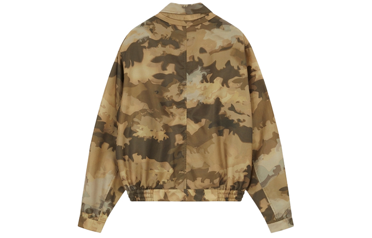 Lookbook Maison Kitsune Jaket Camouflage Logo Print Drawstring Collar - Camo EM02216WQ4004-KHP