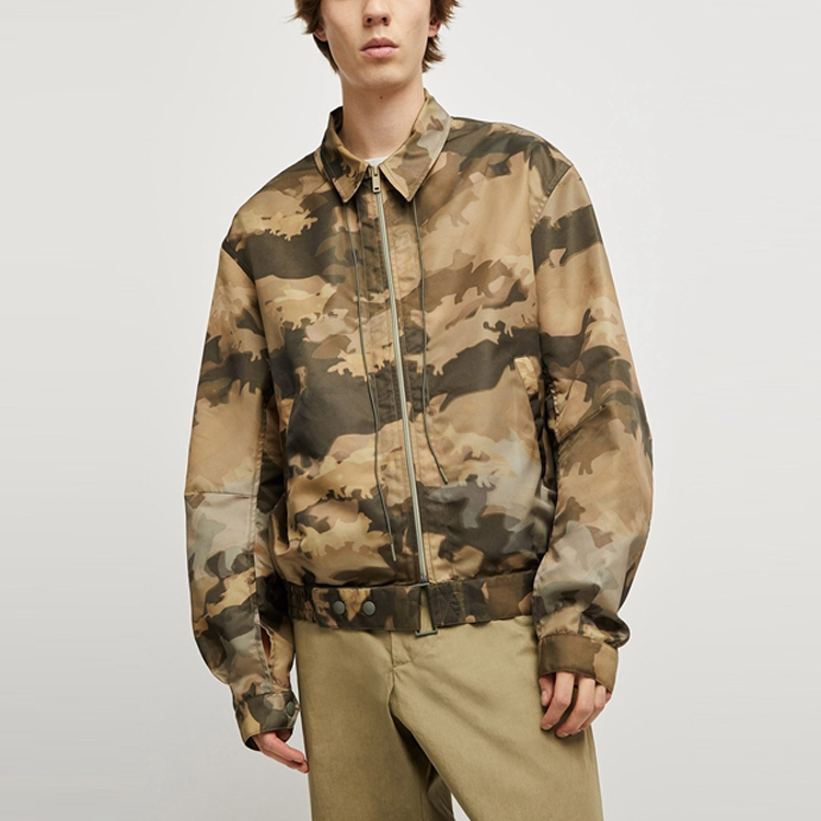 Purchase Maison Kitsune Jaket Camouflage Logo Print Drawstring Collar - Camo EM02216WQ4004-KHP