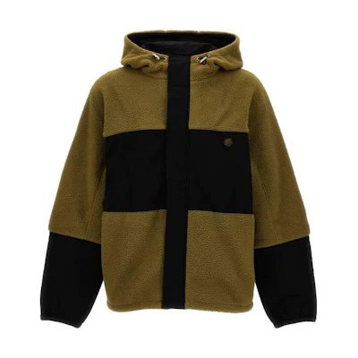 Maison Kitsune Colorblock Fox Patch Zip Hoodie Jacket Navy - LM02105WQ4022-P476