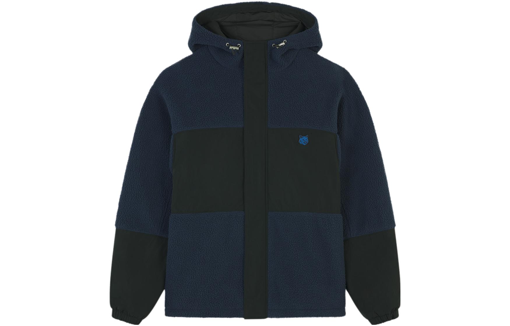 Maison Kitsune Colorblock Hooded Zip Jacket Men’s Blue Gray LM02211WQ4019-M150