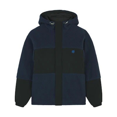Maison Kitsune Colorblock Hooded Zip Jacket Men’s Blue Gray LM02211WQ4019-M150