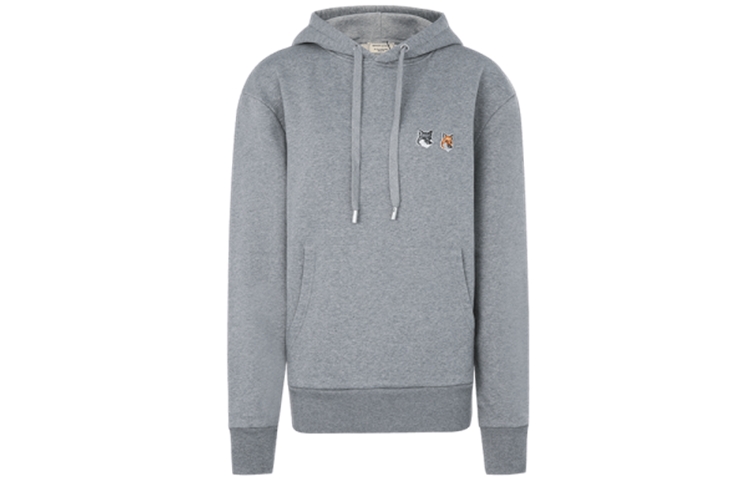 Maison Kitsune Cotton Plaid Collar Jacket - Gray EM02108WC2004-BK