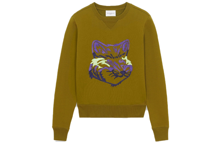 Maison Kitsune Crewneck Solid Pullover Sweatshirt White () AM00303KM0001-WH