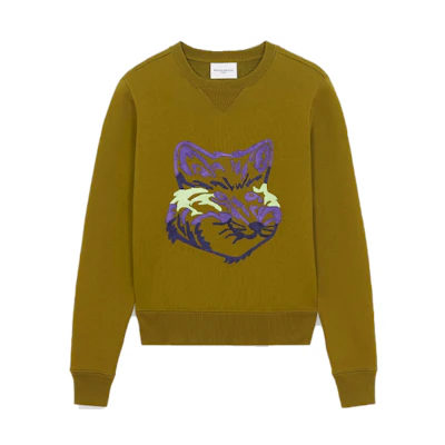 Maison Kitsune Crewneck Solid Pullover Sweatshirt White () AM00303KM0001-WH