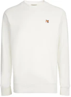Maison Kitsune Crewneck Solid Pullover Sweatshirt White () AM00303KM0001-WH Maison Kitsune Crewneck Solid Pullover Sweatshirt White () AM00303KM0001-WH