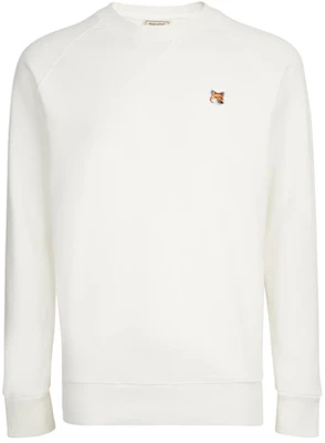 Maison Kitsune Crewneck Solid Pullover Sweatshirt White () AM00303KM0001-WH Buy Maison Kitsune Crewneck Solid Pullover Sweatshirt White () AM00303KM0001-WH