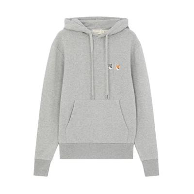 Maison Kitsune Double Fox Head Patch Hoodie Unisex Navy EU00353KM0001-NA