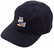 Maison Kitsune Embroidered Logo Cotton Cap Navy Blue (). KU06104WW0069NA Maison Kitsune Embroidered Logo Cotton Cap Navy Blue (). KU06104WW0069NA