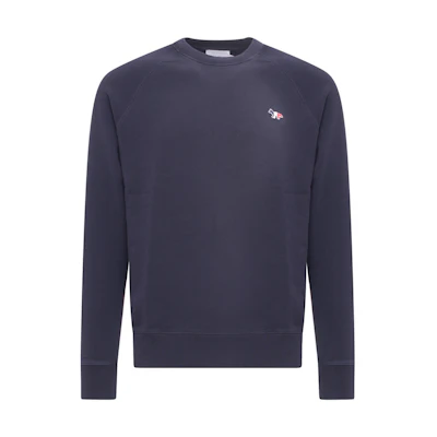 Maison Kitsune Fluorescent Fox Embroidered Unisex Grey Pullover Sweatshirt EU00351KM0015-LGM