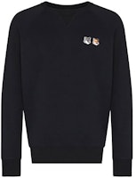 Maison Kitsune Fox Crewneck Sweatshirt Black - FM00358KM0002-P195 Maison Kitsune Fox Crewneck Sweatshirt Black - FM00358KM0002-P195