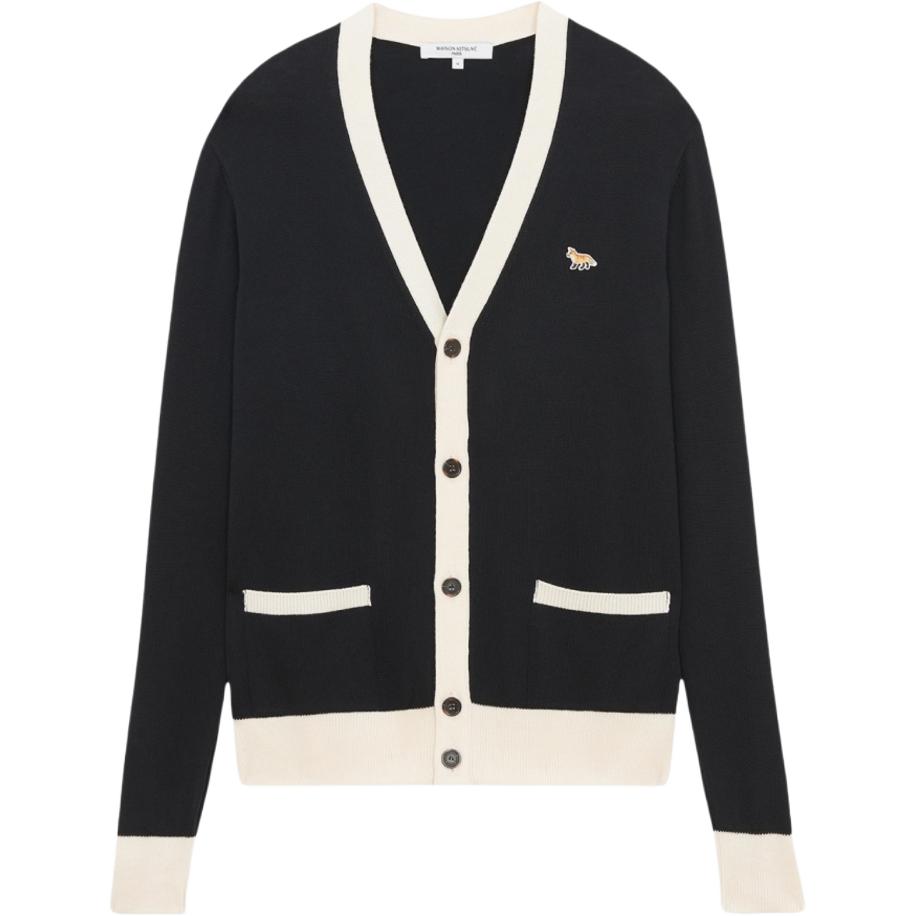 Maison Kitsune Fox Embroidered Wool Sweater Unisex Black. HU00542KT1036-P199