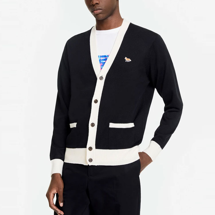 Purchase メゾンキツネ フォックス刺繍 ウールセーター ユニセックス ブラック. HU00542KT1036-P199