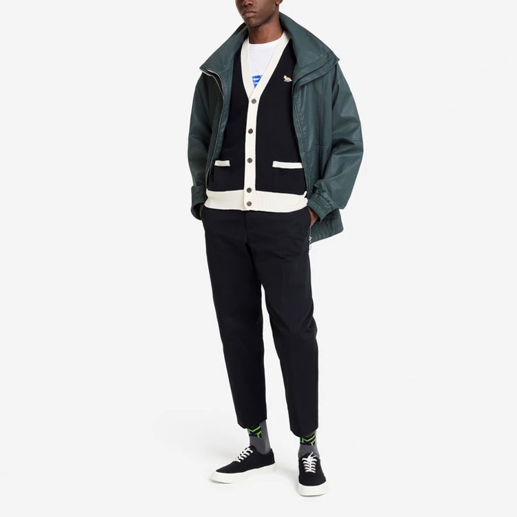 Details for メゾンキツネ フォックス刺繍 ウールセーター ユニセックス ブラック. HU00542KT1036-P199