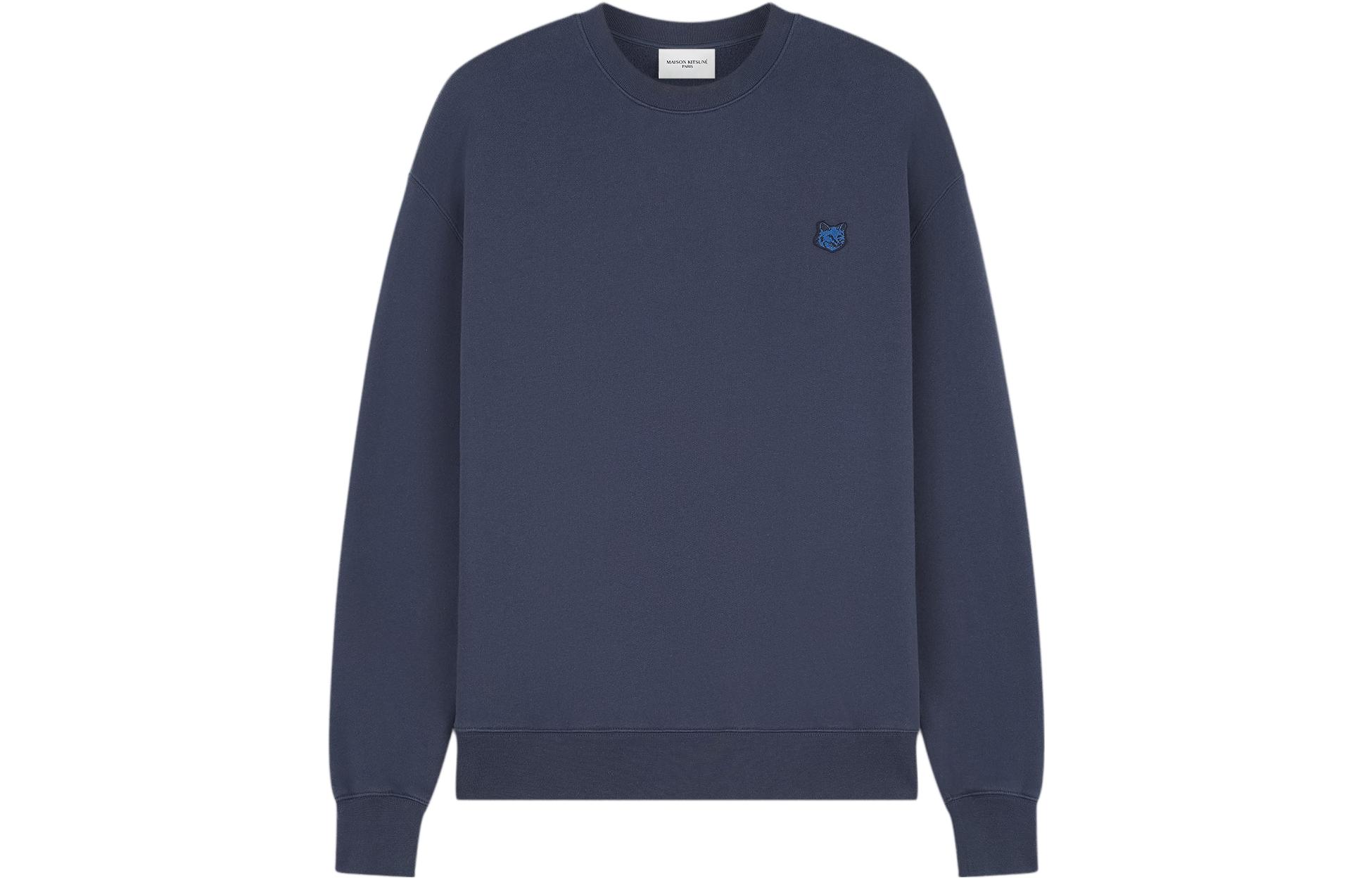 Maison Kitsune Fox Head Embroidered Crewneck Moonlight Blue - FW24 LM00301KM0001-P154