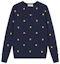 Buy Maison Kitsune Fox Head Embroidered Navy Unisex Pullover Sweatshirt AU00308KM0001-NA
