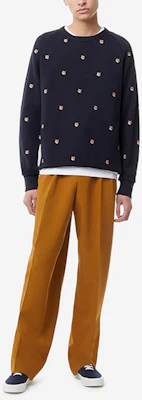 Maison Kitsune Fox Head Embroidered Navy Unisex Pullover Sweatshirt AU00308KM0001-NA Shop Maison Kitsune Fox Head Embroidered Navy Unisex Pullover Sweatshirt AU00308KM0001-NA