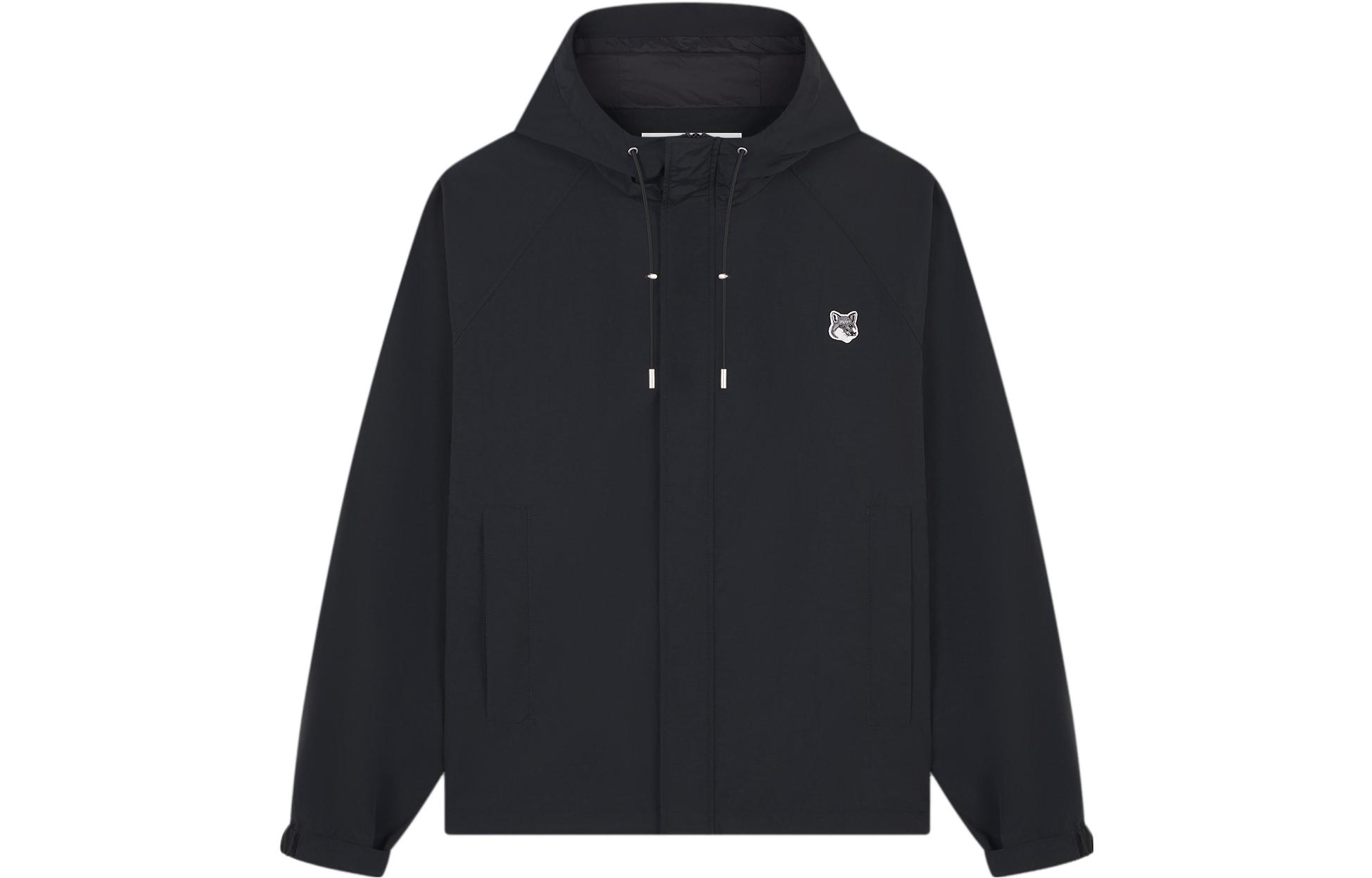 Maison Kitsune Fox Logo Adjustable Drawstring Jacket - Navy Blue FU02207WQ0019-2