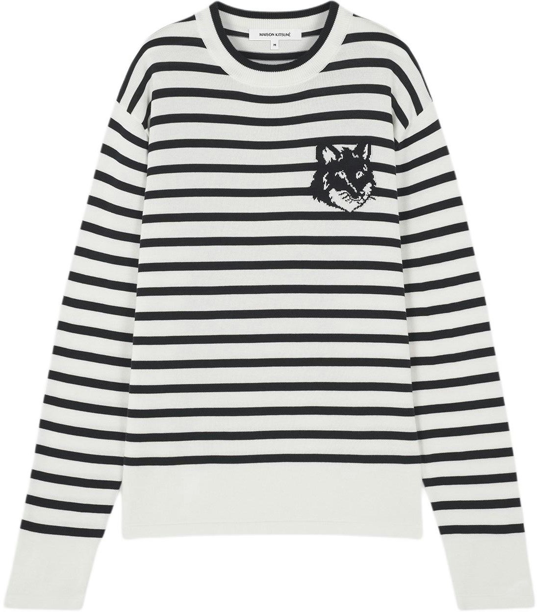 maison-kitsune-fox-head-striped-crewneck-knit-sweater-navy-blue-mens-ss-24-mm-00803-kt-1102-s492