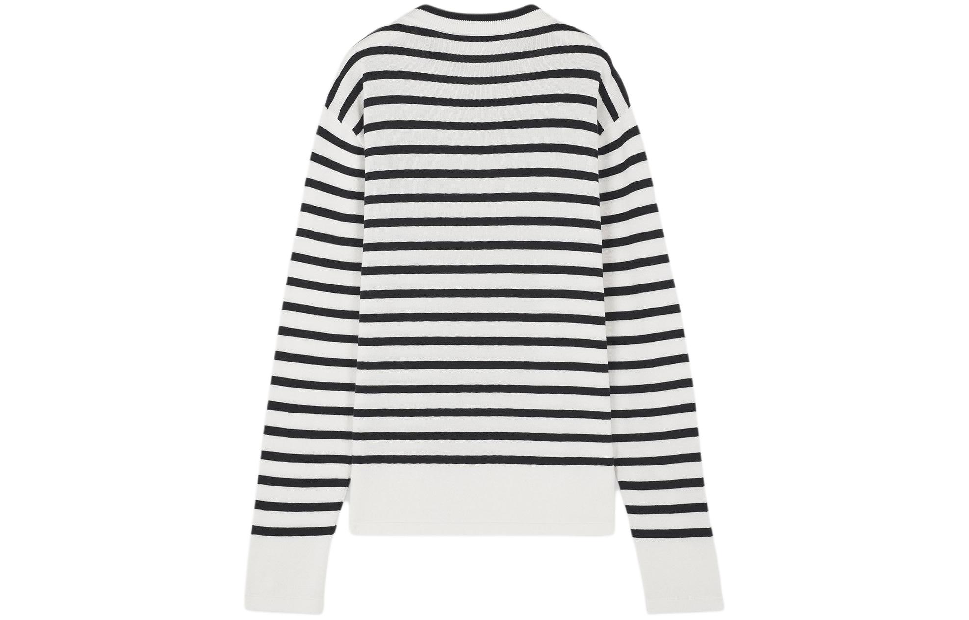 Lookbook Maison Kitsune Fox Head Baju Sweater Jalur Navy Blue Lelaki SS24 MM00803KT1102-S492