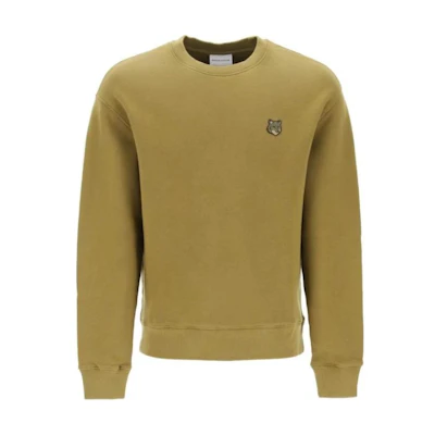 Maison Kitsune Fox Logo Crewneck Pullover Sweatshirt Men Green MM00316KM0307-P358